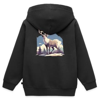Renne Renne - Sweat Premium à capuche zippé enfant bio - noir - Dos - AI Model Kid Male (0cm)