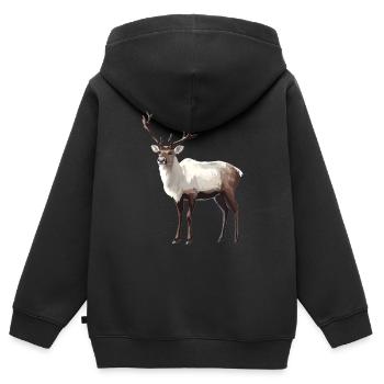 Renne Renne - Sweat Premium à capuche zippé enfant bio - noir - Dos - AI Model Kid Male (0cm)