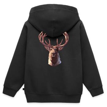 Renne Renne - Sweat Premium à capuche zippé enfant bio - noir - Dos - AI Model Kid Male (0cm)