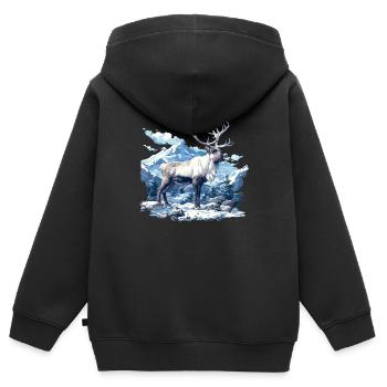 Renne Renne - Sweat Premium à capuche zippé enfant bio - noir - Dos - AI Model Kid Male (0cm)