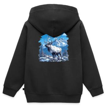 Renne Renne - Sweat Premium à capuche zippé enfant bio - noir - Dos - AI Model Kid Male (0cm)