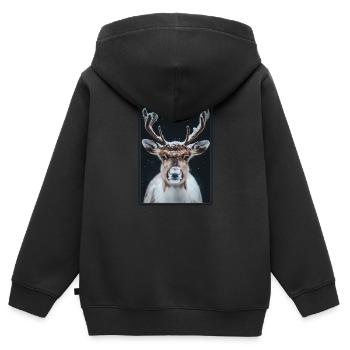 Renne Renne - Sweat Premium à capuche zippé enfant bio - noir - Dos - AI Model Kid Male (0cm)