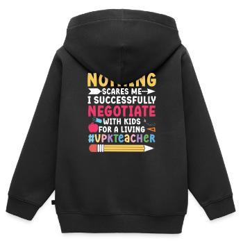 Nichts Angst, Mit Mir Verhandelte Ich Erfolgreich - Kinder Premium Organic Zip Hoodie - Schwarz - Hinten - AI Model Kid Male (0cm)