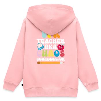 Vpk -lehrer Aka Chaos -koordinator - Kinder Premium Organic Zip Hoodie - Rosa - Hinten - AI Model Kid Female (0cm)