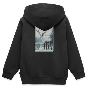Renne Renne - Sweat Premium à capuche zippé enfant bio - noir - Dos - AI Model Kid Male (0cm)