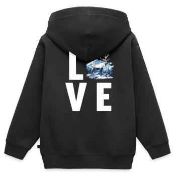 Renne Renne - Sweat Premium à capuche zippé enfant bio - noir - Dos - AI Model Kid Male (0cm)