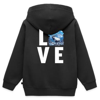 Renne Renne - Sweat Premium à capuche zippé enfant bio - noir - Dos - AI Model Kid Male (0cm)