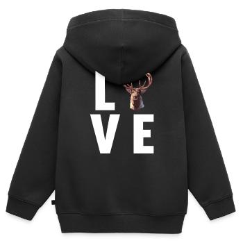 Renne Renne - Sweat Premium à capuche zippé enfant bio - noir - Dos - AI Model Kid Male (0cm)