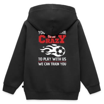 Witziger Fußball Spruch Fußballverein - Kinder Premium Organic Zip Hoodie - Schwarz - Hinten - AI Model Kid Male (0cm)