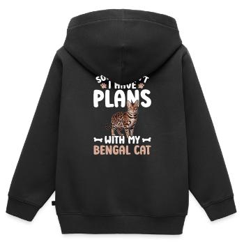 Entschuldigung, Ich Kann Nicht Pläne Mit Meiner - Kinder Premium Organic Zip Hoodie - Schwarz - Hinten - AI Model Kid Male (0cm)