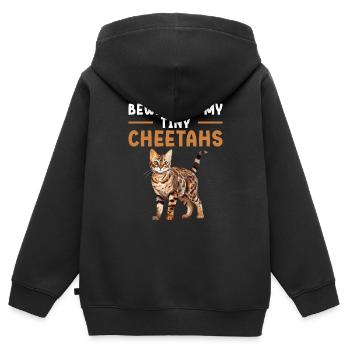 Achten Sie Auf Meine Winzigen Geparden - Kinder Premium Organic Zip Hoodie - Schwarz - Hinten - AI Model Kid Male (0cm)