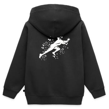 Sprinter Colorsplash Sprintender Sprint - Kinder Premium Organic Zip Hoodie - Schwarz - Hinten - AI Model Kid Male (0cm)