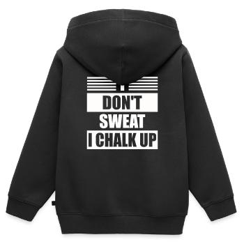 Je ne transpire pas, je craie un rocher - Sweat Premium à capuche zippé enfant bio - noir - Dos - AI Model Kid Male (0cm)