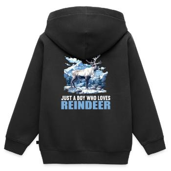 Renne Renne - Sweat Premium à capuche zippé enfant bio - noir - Dos - AI Model Kid Male (0cm)