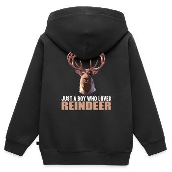 Renne Renne - Sweat Premium à capuche zippé enfant bio - noir - Dos - AI Model Kid Male (0cm)