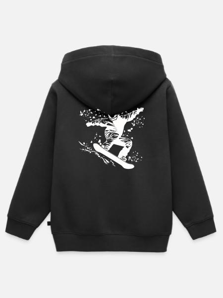 Snowboarder Snowboarding Snowboard - Kids Premium Organic Zip-up Hoodie - black