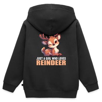 Renne Renne - Sweat Premium à capuche zippé enfant bio - noir - Dos - AI Model Kid Male (0cm)