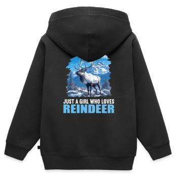 Renne Renne - Sweat Premium à capuche zippé enfant bio - noir - Dos - AI Model Kid Male (0cm)