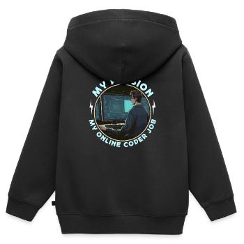 Online Coder My Passion My Online Computer Science - Kinder Premium Organic Zip Hoodie - Schwarz - Hinten - AI Model Kid Male (0cm)