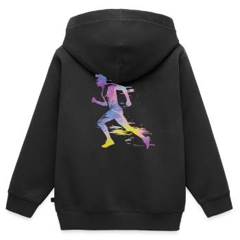 Sprinter Colorsplash Sprintender Sprint - Kinder Premium Organic Zip Hoodie - Schwarz - Hinten - AI Model Kid Male (0cm)