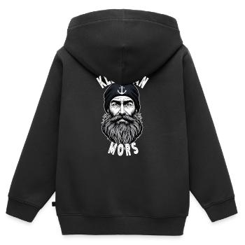 Klei Mi An Mors, marin de la mer du Nord en Frise orientale - Sweat Premium à capuche zippé enfant bio - noir - Dos - AI Model Kid Male (0cm)