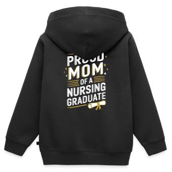 Fière maman diplômée en soins infirmiers - Sweat Premium à capuche zippé enfant bio - noir - Dos - AI Model Kid Male (0cm)
