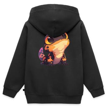 Salamandres Salamandres - Sweat Premium à capuche zippé enfant bio - noir - Dos - AI Model Kid Male (0cm)