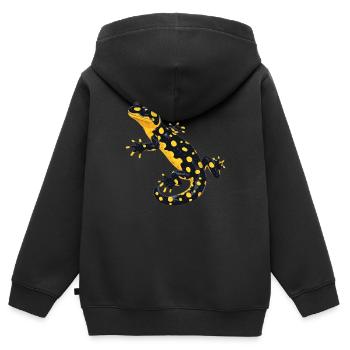Salamandres Salamandres - Sweat Premium à capuche zippé enfant bio - noir - Dos - AI Model Kid Male (0cm)