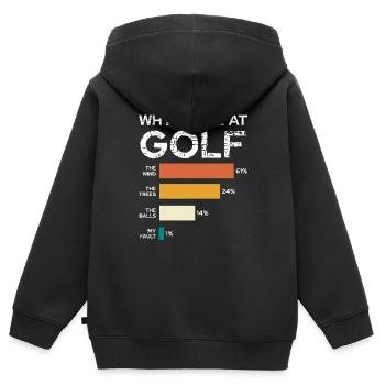 Pourquoi je perds au golf - Chart-humor - Sweat Premium à capuche zippé enfant bio - noir - Dos - AI Model Kid Male (0cm)