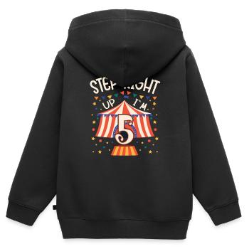 Circus Birthday Party - 5th Birthday Boy 5 Years - Kinder Premium Organic Zip Hoodie - Schwarz - Hinten - AI Model Kid Male (0cm)