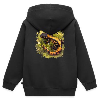 Salamandres Salamandres - Sweat Premium à capuche zippé enfant bio - noir - Dos - AI Model Kid Male (0cm)