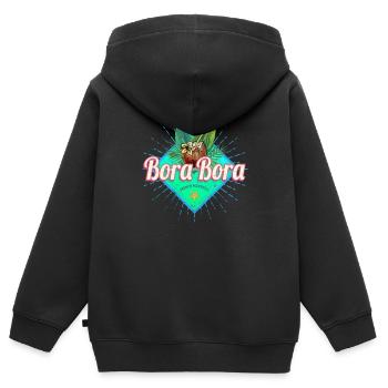 Bora Bora Französisch-Polynesien Insel Souvenir - Kinder Premium Organic Zip Hoodie - Schwarz - Hinten - AI Model Kid Male (0cm)
