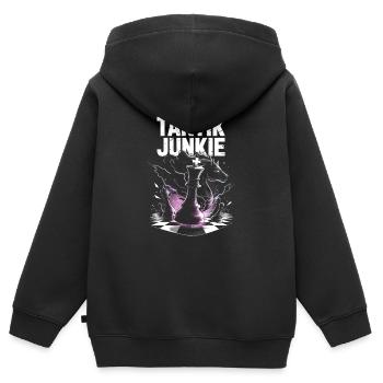 Taktik Junkie Schach Design - Kinder Premium Organic Zip Hoodie - Schwarz - Hinten - AI Model Kid Male (0cm)