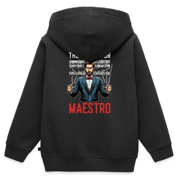 Music Director The Notes For Maestro Music Lover - Kinder Premium Organic Zip Hoodie - Schwarz - Hinten - AI Model Kid Male (0cm)