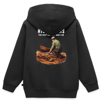 HISTORIANS THE PAST CALLS... AND I GO - Kids Premium Organic Zip-up Hoodie - black - Back - AI Model Kid Male (0cm)