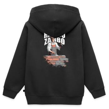 Merz Rambo Zambo - Kanzler - Kinder Premium Organic Zip Hoodie - Schwarz - Hinten - AI Model Kid Male (0cm)