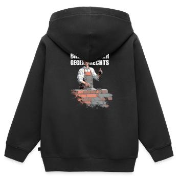 Merz - Mauer - Brandmauer gegen rechts - Kinder Premium Organic Zip Hoodie - Schwarz - Hinten - AI Model Kid Male (0cm)