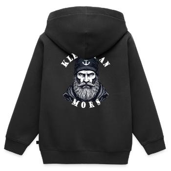 Klei Mi An Mors, marin de la mer du Nord en Frise orientale - Sweat Premium à capuche zippé enfant bio - noir - Dos - AI Model Kid Male (0cm)