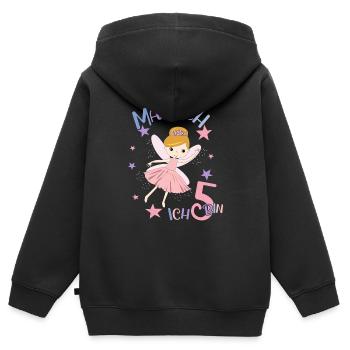 Geburtstagsshirt 5 Jahre Mädchen 5. Geburtstag Fee - Kinder Premium Organic Zip Hoodie - Schwarz - Hinten - AI Model Kid Male (0cm)