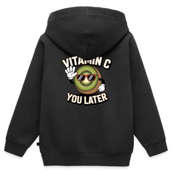 Lustige Kiwifrucht Vitamin C Obst - Kinder Premium Organic Zip Hoodie - Schwarz - Hinten - AI Model Kid Male (0cm)