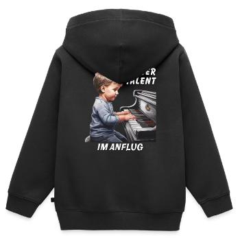 UN TALENT DE PIANO EN ROUTE - Sweat Premium à capuche zippé enfant bio - noir - Dos - AI Model Kid Male (0cm)
