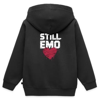 Toujours Emo ! Emo Goth Alternative - Sweat Premium à capuche zippé enfant bio - noir - Dos - AI Model Kid Male (0cm)