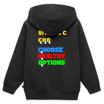Vitamin C Wählen Sie gesunde Optionen - Kinder Premium Organic Zip Hoodie - Schwarz - Hinten - AI Model Kid Male (0cm)