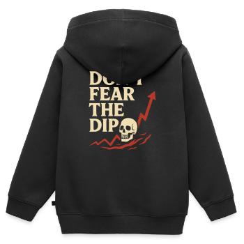 Fürchte Nicht Den Dip Börsenhändler - Kinder Premium Organic Zip Hoodie - Schwarz - Hinten - AI Model Kid Male (0cm)