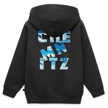 CHEMNITZ - Sweat Premium à capuche zippé enfant bio - noir - Dos - AI Model Kid Male (0cm)