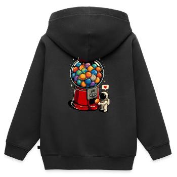 Gumball Galaxy - Kids Premium Organic Zip-up Hoodie - black - Back - AI Model Kid Male (0cm)
