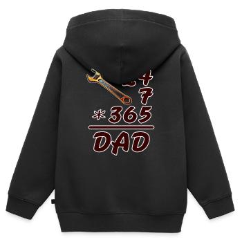24-7-365 DAD - Kinder Premium Organic Zip Hoodie - Schwarz - Hinten - AI Model Kid Male (0cm)