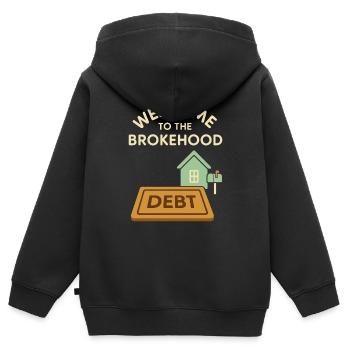 Erster Hauskäufer Geschenk Neuhause-besitzer Humor - Kinder Premium Organic Zip Hoodie - Schwarz - Hinten - AI Model Kid Male (0cm)