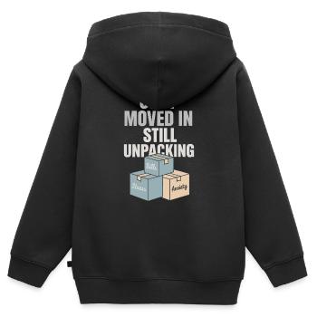 Erster Hauskäufer Geschenk Neuhause-besitzer Humor - Kinder Premium Organic Zip Hoodie - Schwarz - Hinten - AI Model Kid Male (0cm)