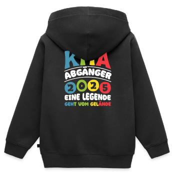 Diplômé de la garderie : 2025 Une légende quitte le site - Sweat Premium à capuche zippé enfant bio - noir - Dos - AI Model Kid Male (0cm)